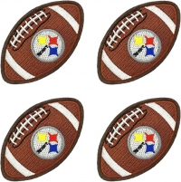 4Pcs Rugby Shape Iron On Sew On Embroidered Patch for Jackets Backpacks Jeans and Clothes Badge Applique Emblem Sign Sport Decal